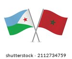 djibouti and morocco flags... | Shutterstock .eps vector #2112734759