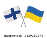 finland and ukraine crossed... | Shutterstock .eps vector #2129182976