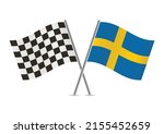 checkered  racing  and sweden... | Shutterstock .eps vector #2155452659