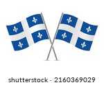quebec province crossed flags.... | Shutterstock .eps vector #2160369029