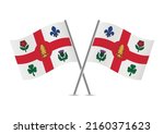montreal city crossed flags.... | Shutterstock .eps vector #2160371623