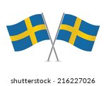 swedish flags. vector... | Shutterstock .eps vector #216227026
