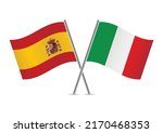 spain and italy crossed flags.... | Shutterstock .eps vector #2170468353