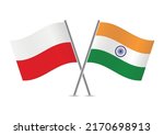 poland and india crossed flags. ... | Shutterstock .eps vector #2170698913