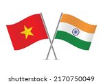 vietnam and india crossed flags.... | Shutterstock .eps vector #2170750049