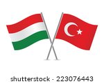 hungary and turkey crossed... | Shutterstock .eps vector #223076443