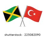 turkish and jamaican flags.... | Shutterstock .eps vector #225082090