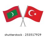 turkish and maldives flags.... | Shutterstock .eps vector #253517929