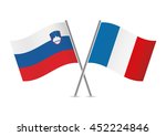 slovenian and french flags.... | Shutterstock .eps vector #452224846