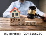 Small photo of House Foreclosure Mortgage Agreement In Court. Lawyer Or Attorney