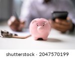 Financial Money Advice. Saving in 401K. Piggybank Deposit