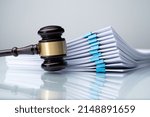 Small photo of Piles Judicial Court Files And Judge Gavel