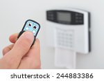 Small photo of Close-up Of A Person Using Remote Control To Disarm The Security System