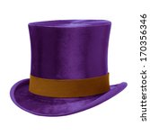 Purple top hat with brown band  ...