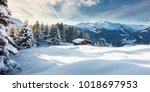 Winter Panorama With Ski Hut In ...