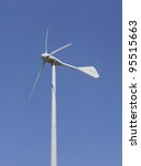 Small photo of HERMIVAL LES VAUX, FRANCE - JUNE 29: Wind Turbine producing electricity for the zoo Cerza in Hermival les Vaux, France on June 29, 2011. The length of the wind turbine is 23m.