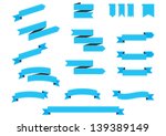 set of blue vintage vector... | Shutterstock .eps vector #139389149