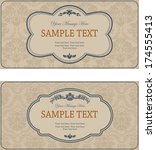 set of antique greeting cards ... | Shutterstock .eps vector #174555413