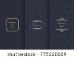 set of vintage seamless damask... | Shutterstock .eps vector #775220029