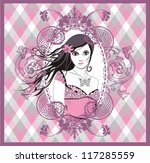 girl with long hair. elegant... | Shutterstock .eps vector #117285559