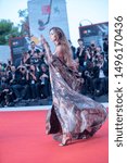 Small photo of Madalina Diana Ghenea walks the red carpet ahead of the &quot;Joker&quot; screening during the 76th Venice Film Festival at Sala Grande on August 31, 2019 in Venice, Italy.