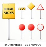 Set Of Road Signs Eps10 Vector...
