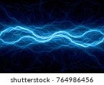 Blue ice plasma lightning, abstract electrical background