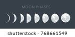 moon phases dot vector... | Shutterstock .eps vector #768661549