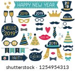 new year 2019 vector design... | Shutterstock .eps vector #1254954313