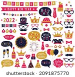 new year 2022  vector party... | Shutterstock .eps vector #2091875770