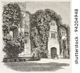 Small photo of Ragan castle old view, Wales. Created by Grandsire, published on Le Tour du Monde, Paris, 1867