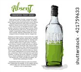 hand draw of absent  bottle.... | Shutterstock .eps vector #421759633