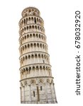 Pisa Tower Isolated On A White...