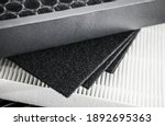 Small photo of Set of Air Quality Filters. Charcoal-Based Activated Carbon Filters and Classic HEPA . Replacement Air Filters. High-Efficiency Particulate Air
