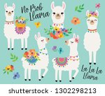 Cute Llamas Or Alpacas With...
