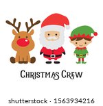 cute christmas crew including... | Shutterstock .eps vector #1563934216
