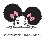 cute peekaboo black girl with... | Shutterstock .eps vector #1686043456