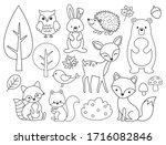 vector line set of woodland... | Shutterstock .eps vector #1716082846