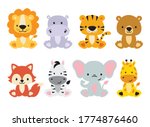 cute wild animals set including ... | Shutterstock .eps vector #1774876460