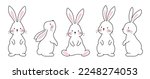 Cute Bunny Rabbit Outline...