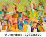 Abstract Colorful Oil Painting...