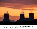 cooling towers of nuclear power ... | Shutterstock . vector #318767516