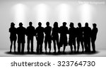 people silhouettes looking on... | Shutterstock .eps vector #323764730