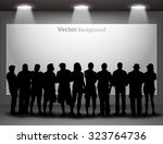 people silhouettes looking on... | Shutterstock .eps vector #323764736
