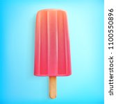 Realistic Red Popsicle Icon On...