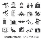 airport icons set | Shutterstock .eps vector #143745613