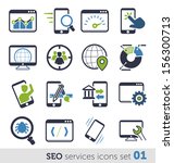 seo services icons set 01 | Shutterstock .eps vector #156300713