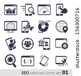 seo services icons set 01 mono | Shutterstock .eps vector #156300716