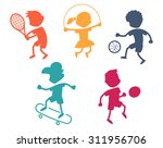cartoon sport icons   playing... | Shutterstock .eps vector #311956706