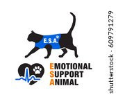 emotional support animal s... | Shutterstock .eps vector #609791279